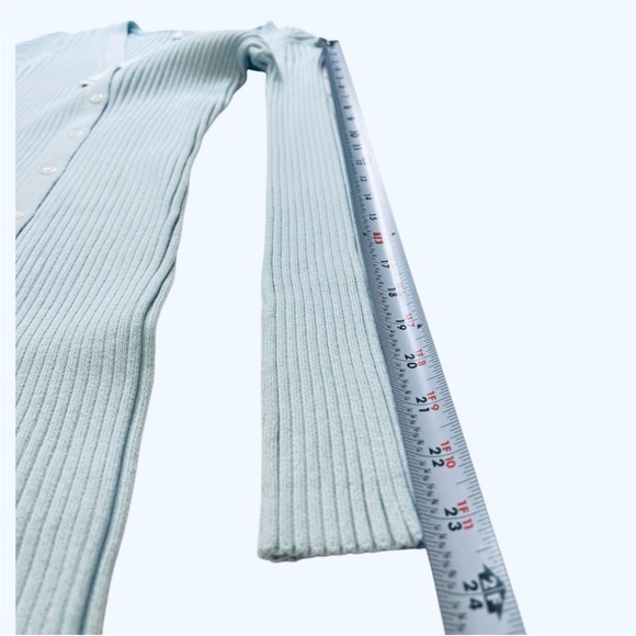 525 America Long Sleeve Ribbed Dress Set - Beige and Light Blue - Picture 9 of 13